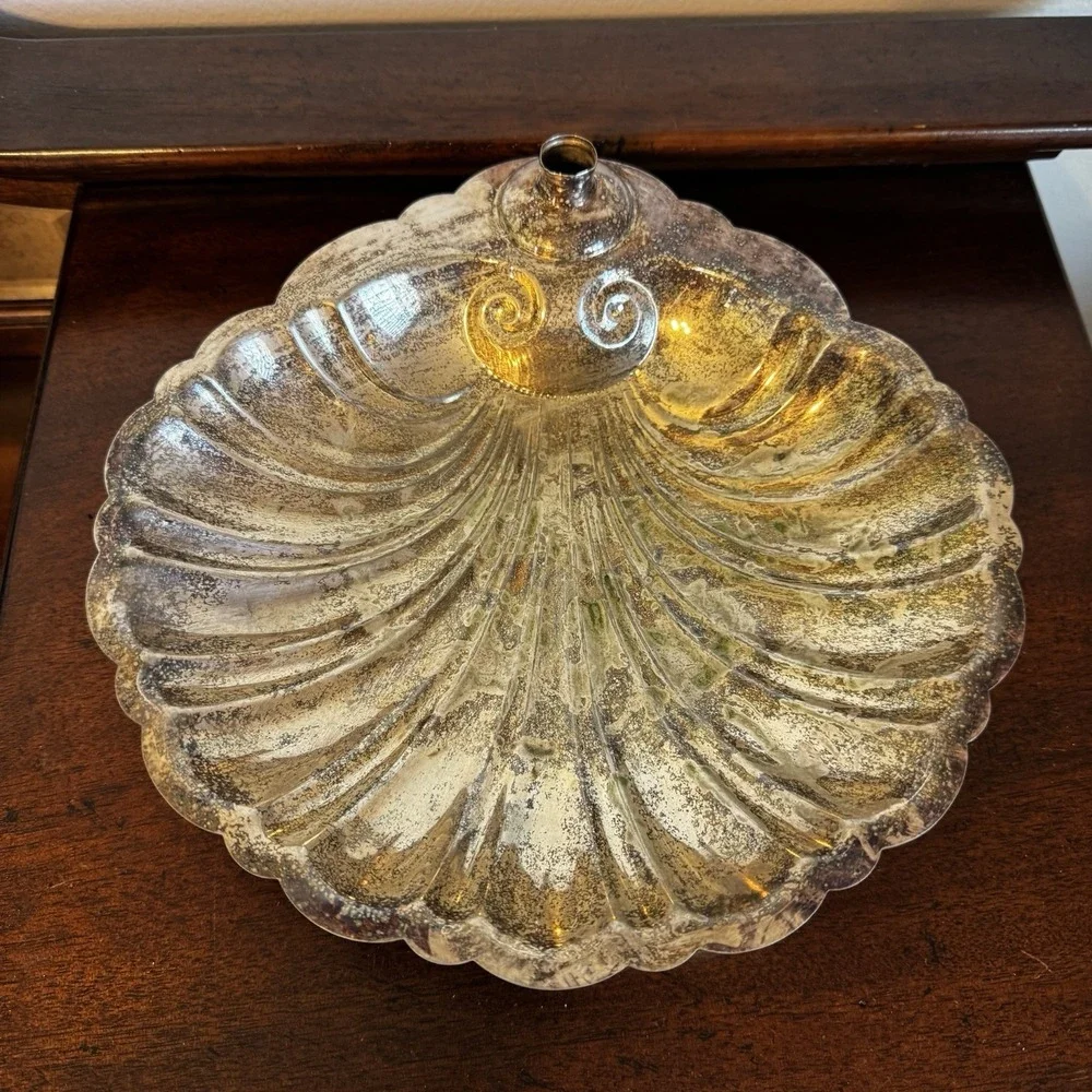 VNTG Fish Legs Shell Shape Scallop Bowl Candle Holder Bowl 10.75